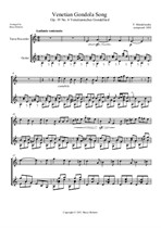 Venetian Gondola Song (Tenor Recorder & Guitar)